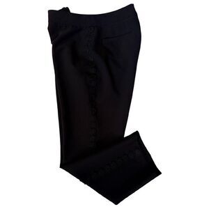 Kate Spade Black Crop Pants With Lace Trim On The Side Size 8